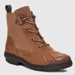 UGG Women's Hapsburg Duck Chestnut Brown Leather Winter Boot US 5.5 EUR 36.5